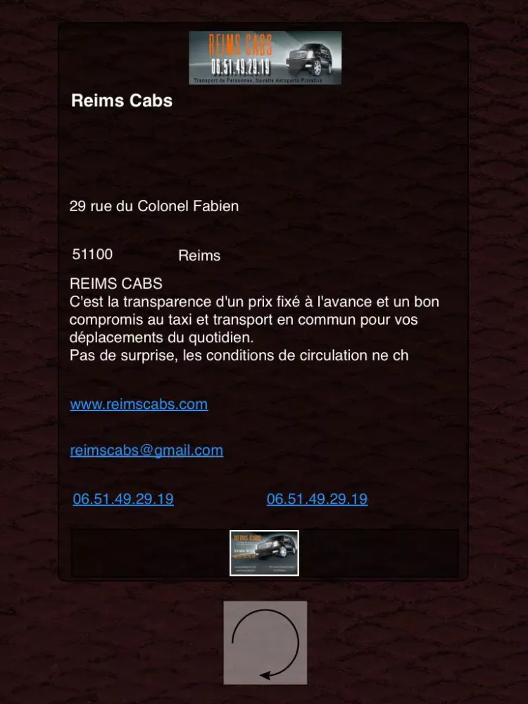ภาพหน้าจอของ Reims Cabs iPad 