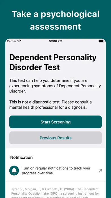 Dependent Personality D. Test স্ক্রিনশট