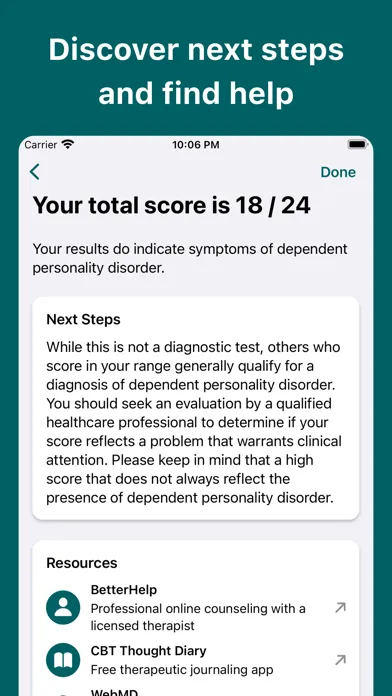 Dependent Personality D. Test স্ক্রিনশট