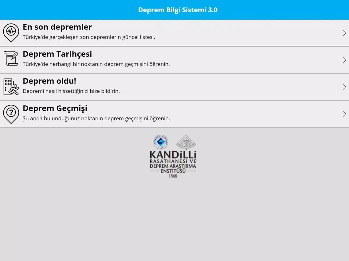 تصاویر Deprem Bilgi Sistemi 3.0 iPad 