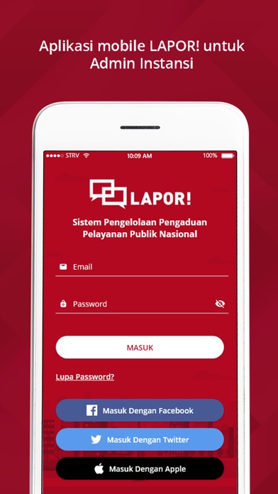 Tangkapan skrin Instansi Pengelola LAPOR!