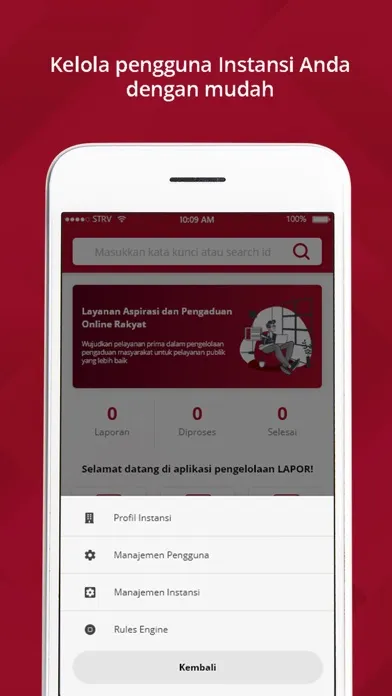 ภาพหน้าจอของ Instansi Pengelola LAPOR!