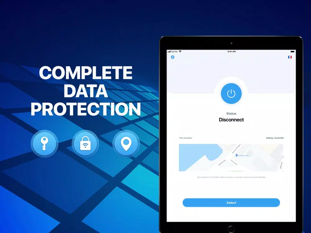 ภาพหน้าจอของ Maxtor: protected connection iPad 