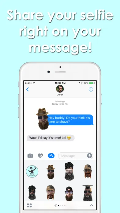 Tangkapan layar Selfies: Sticker App for iMessage