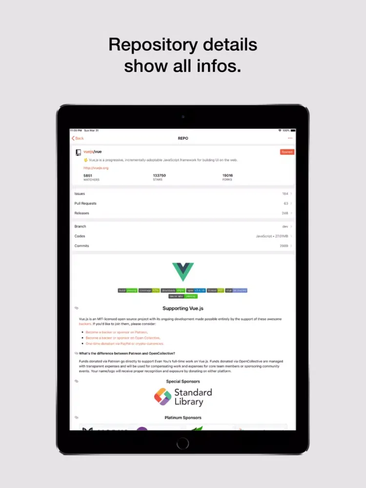 Coderx for GitHub iPad স্ক্রিনশট