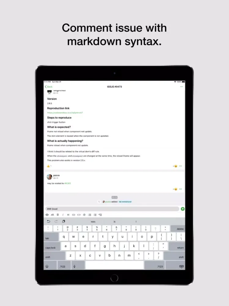 Coderx for GitHub iPad স্ক্রিনশট