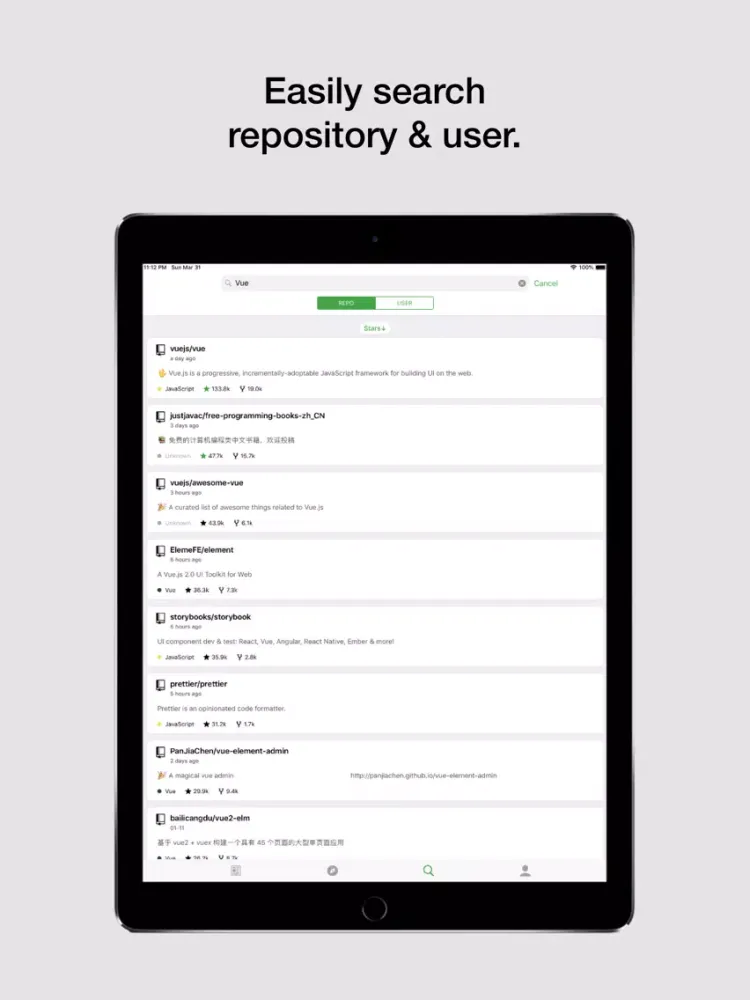 Coderx for GitHub iPad স্ক্রিনশট