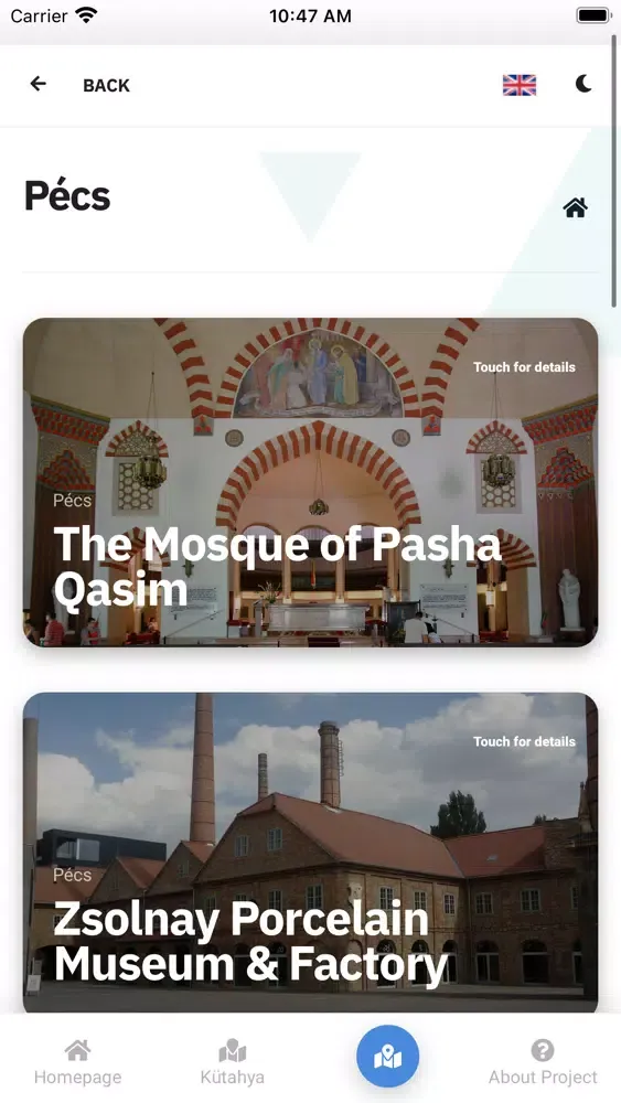 Capturas de pantalla de Kütahya-Pécs App