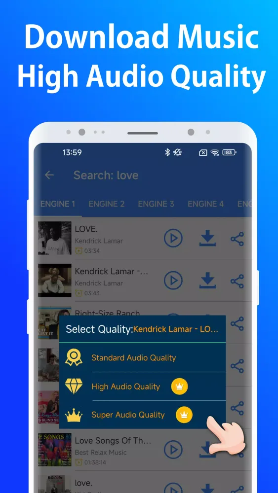 Capturas de tela do Mp3 Downloader Music Download