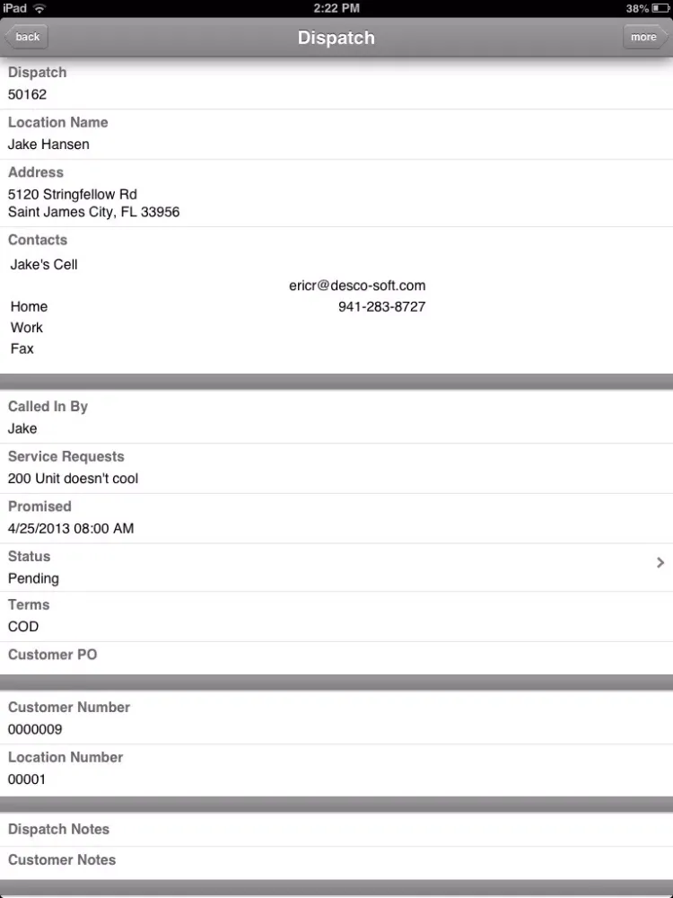 Capturas de tela do ESC Mobile 13: Field Service iPad 
