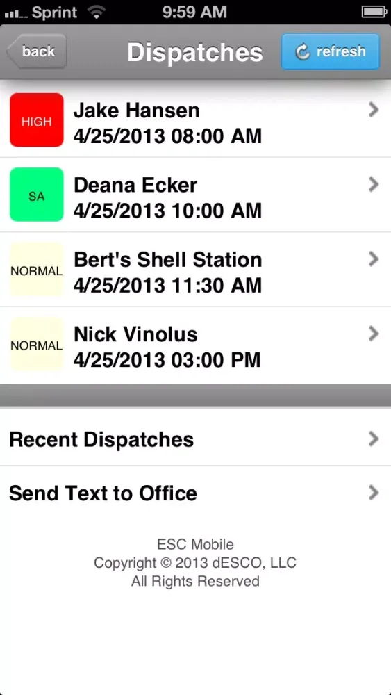 Capturas de tela do ESC Mobile 13: Field Service