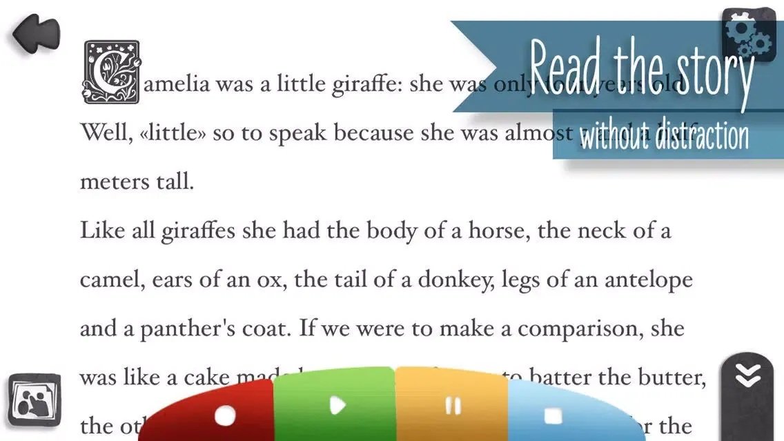 Capturas de tela do Camelia the giraffe Book!