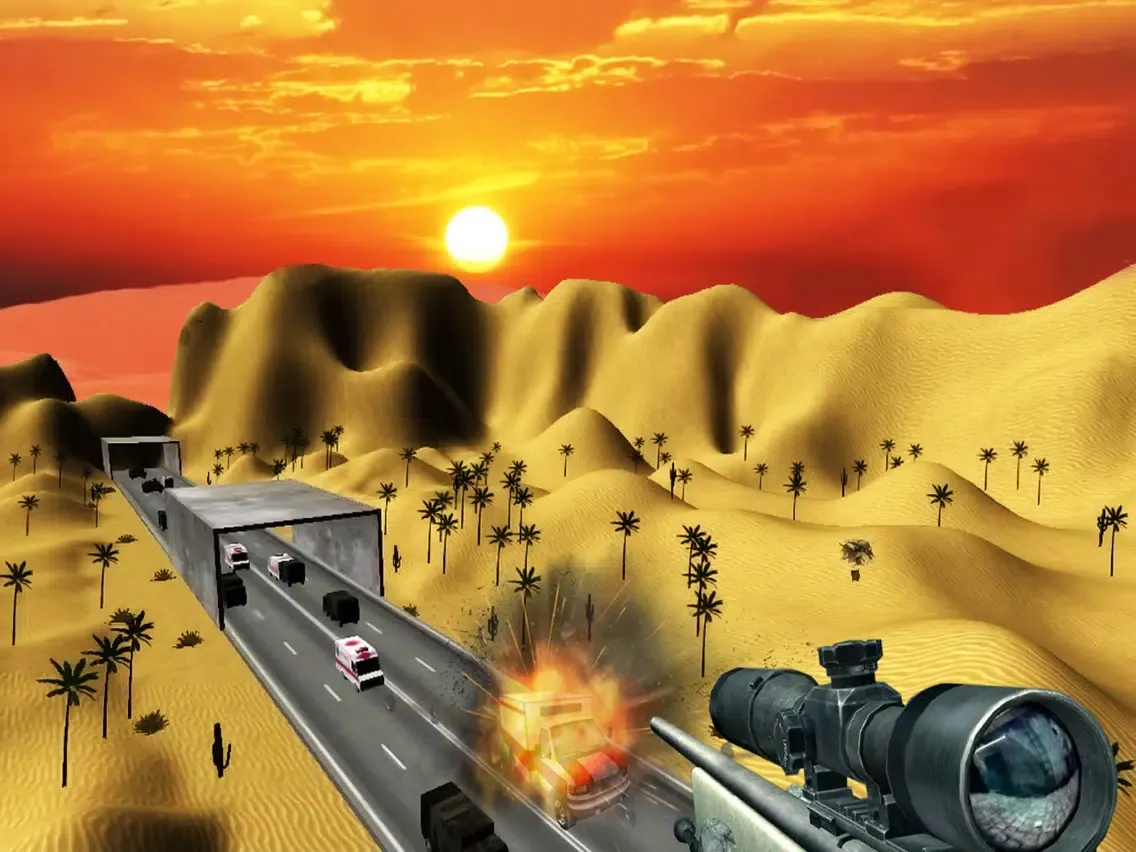 Sniper Highway Traffic Hunter - Shoot the cars with Sniper Gun iPad  স্ক্রিনশট