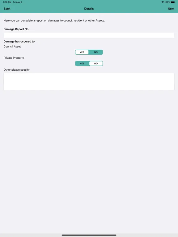 DAMAGES/EXPECTED CLAIM REPORT iPad 应用截图