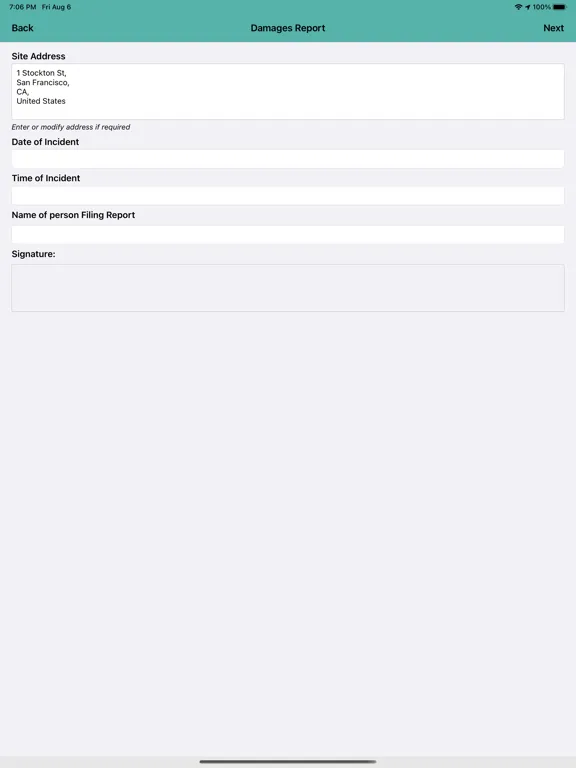 DAMAGES/EXPECTED CLAIM REPORT iPad 应用截图