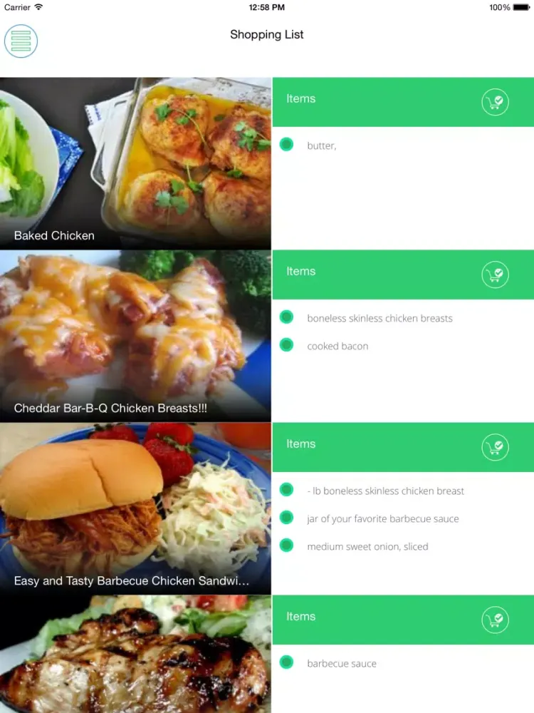 Capturas de tela do Chicken Recipes free iPad 