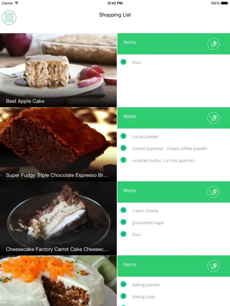 تصاویر Cake Recipe Book iPad 