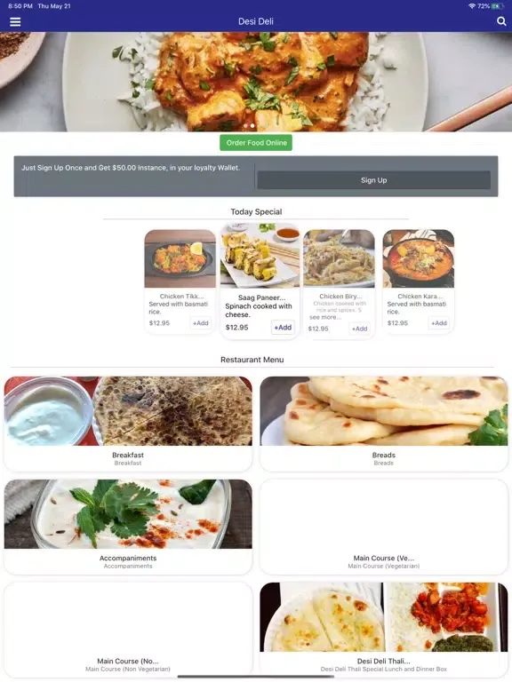Desi Deli Indian Kitchen iPad 应用截图