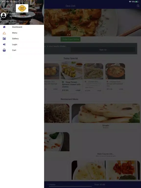 Desi Deli Indian Kitchen iPad 应用截图