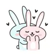 Cute bunny couple