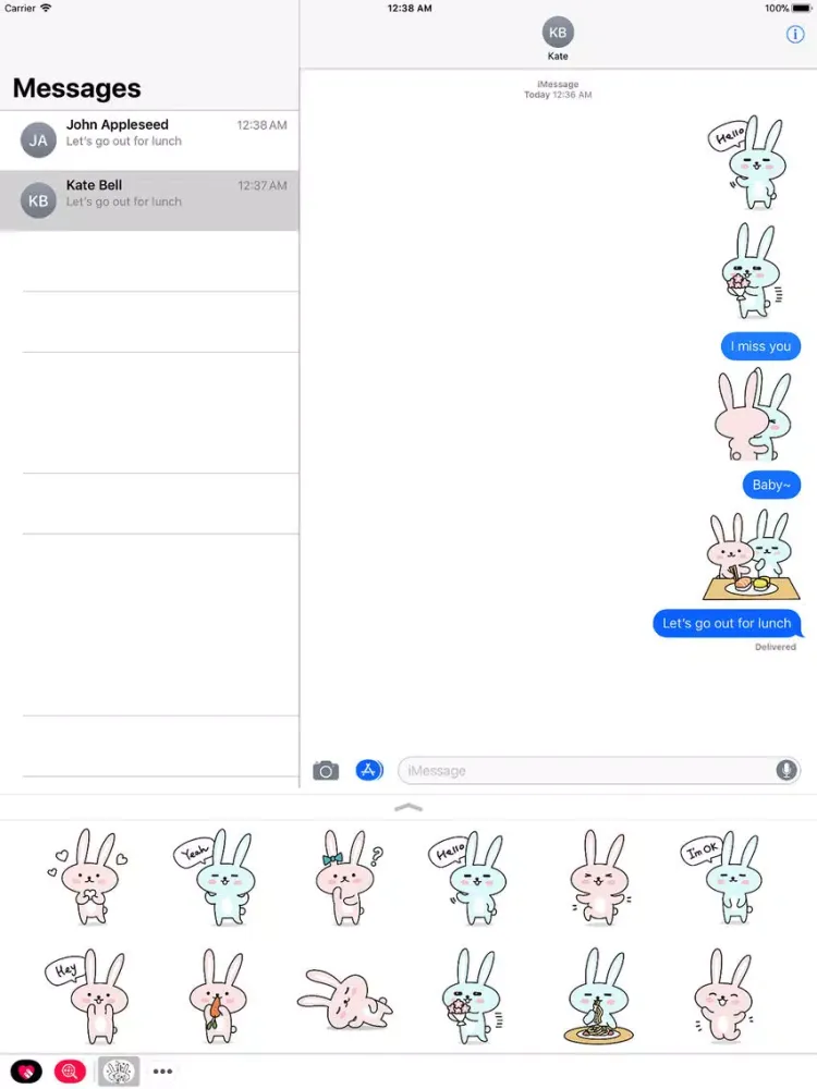 Capturas de pantalla de Cute bunny couple iPad 