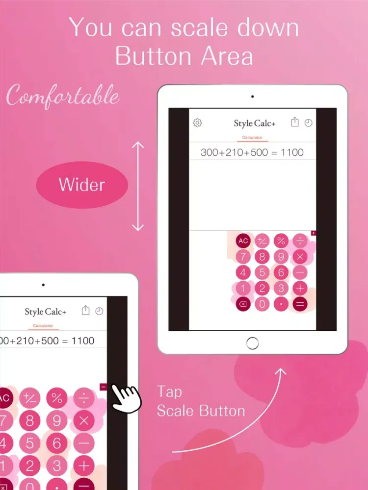Tangkapan layar StyleCalc+ iPad 