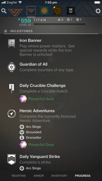 Tangkapan layar Ishtar Commander for Destiny 2
