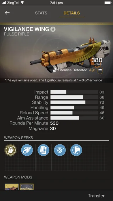 Tangkapan layar Ishtar Commander for Destiny 2