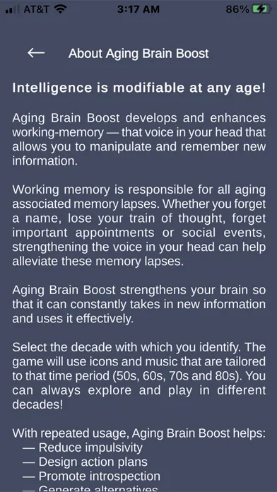 Capturas de pantalla de Aging Brain Boost