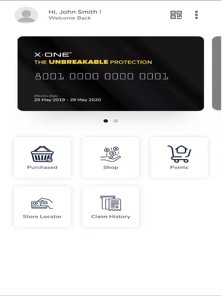 Ảnh chụp màn hình của X-One Care iPad 