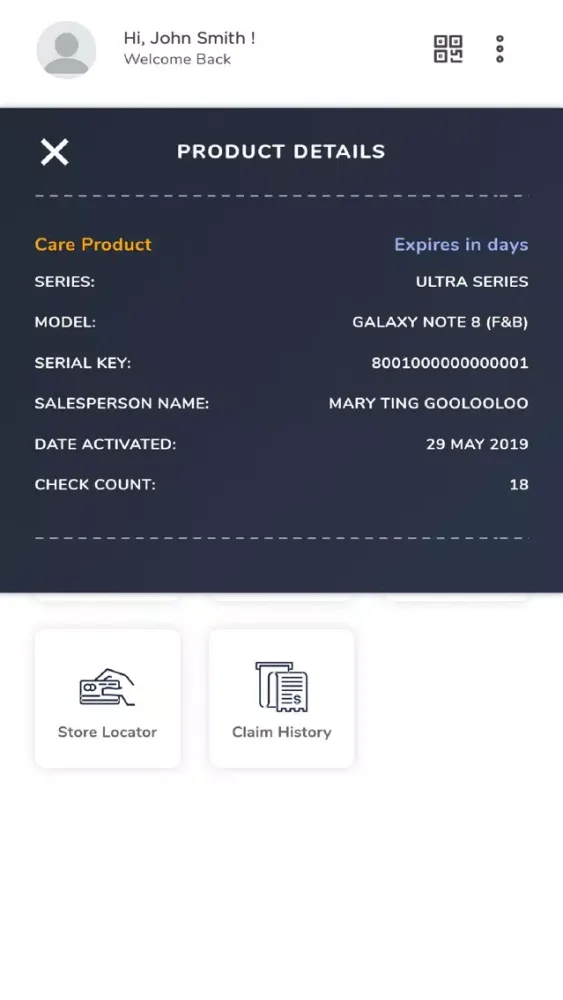 Ảnh chụp màn hình của X-One Care