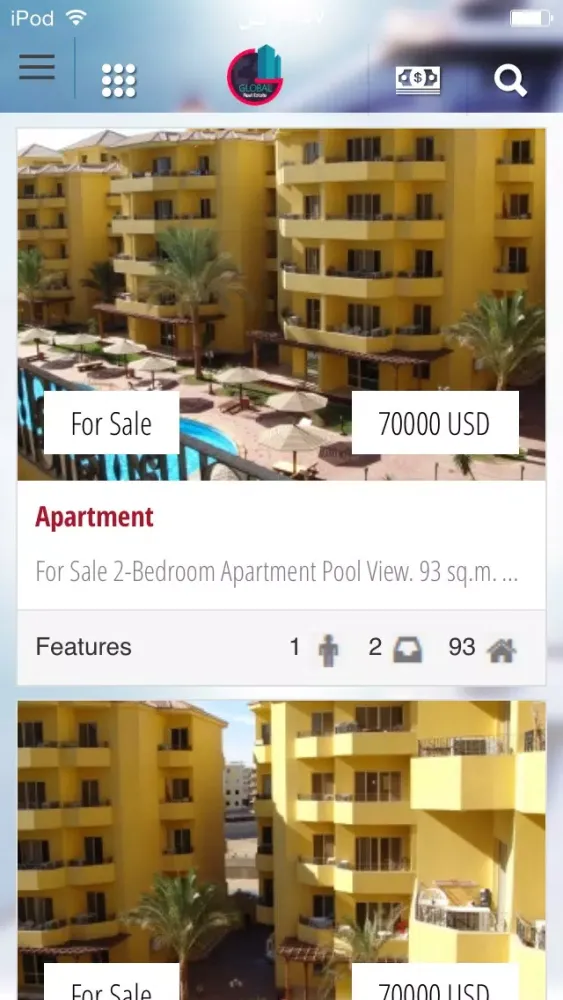 Ảnh chụp màn hình của Global RealEstate