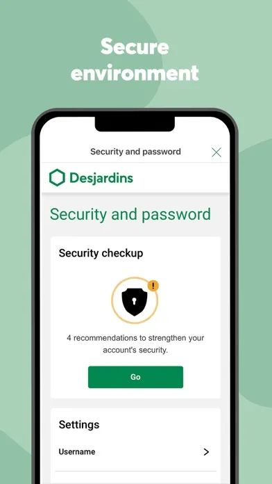 Tangkapan skrin Desjardins mobile services