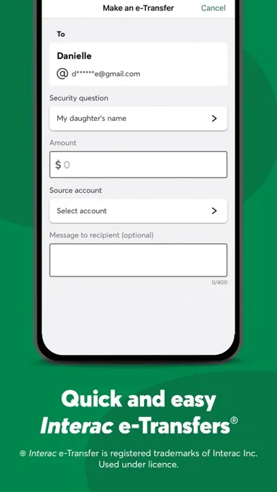 Tangkapan skrin Desjardins mobile services
