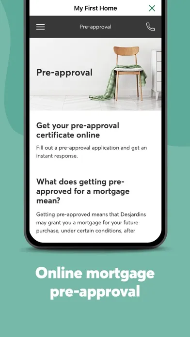 Tangkapan skrin Desjardins mobile services