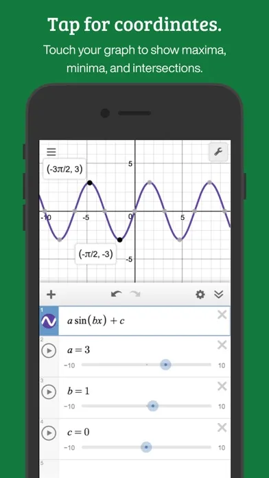 Capturas de tela do Desmos Graphing Calculator