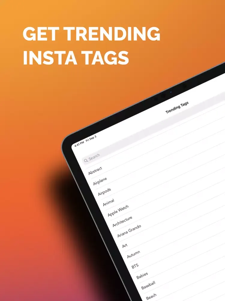 InstaTags: Tags for Instagram iPad 应用截图
