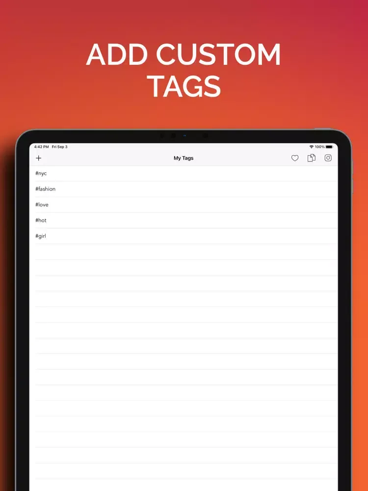 InstaTags: Tags for Instagram iPad 应用截图