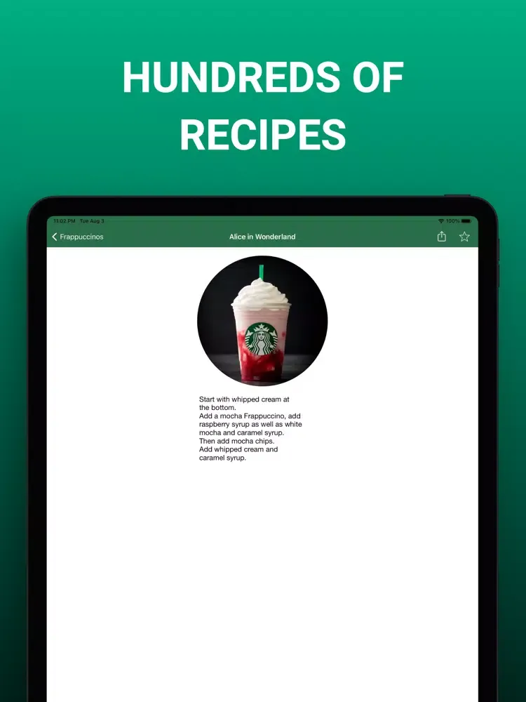Zrzuty ekranu Secret Menu for Starbucks Plus iPad 