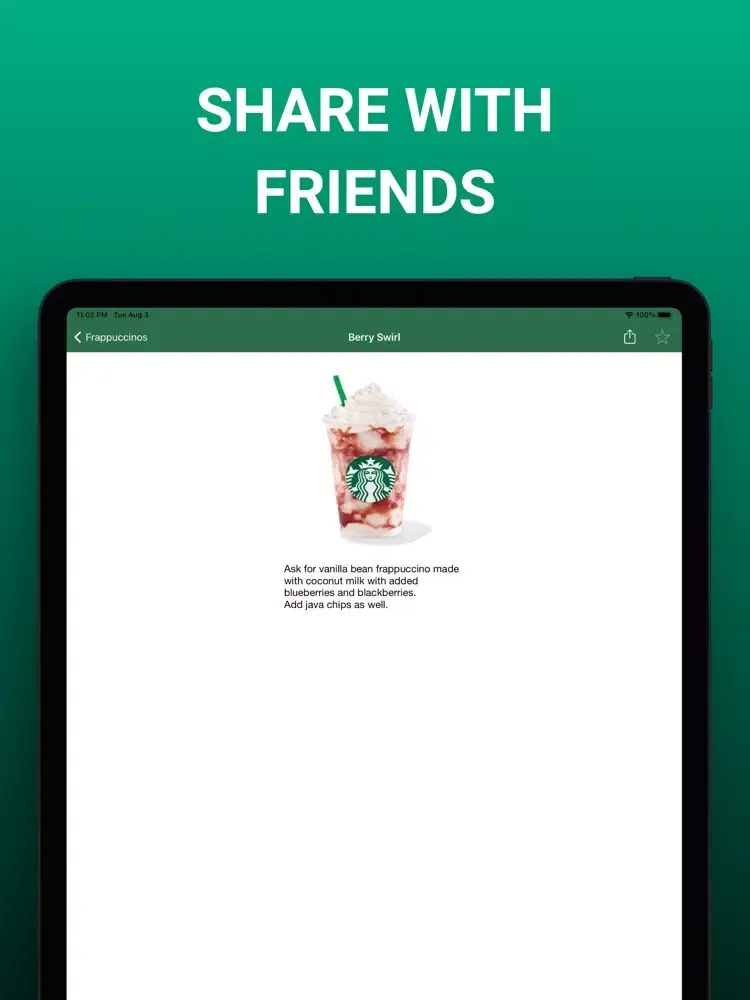Zrzuty ekranu Secret Menu for Starbucks Plus iPad 