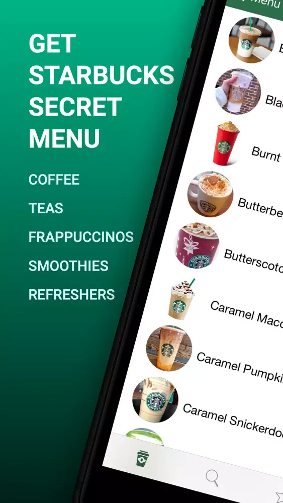 Zrzuty ekranu Secret Menu for Starbucks Plus