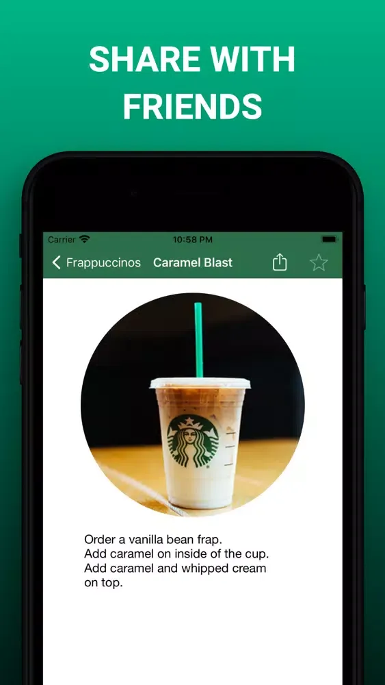 Zrzuty ekranu Secret Menu for Starbucks Plus