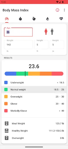 BMI Calculator应用截图
