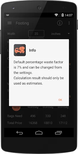Binder - Concrete Calculator Screenshots