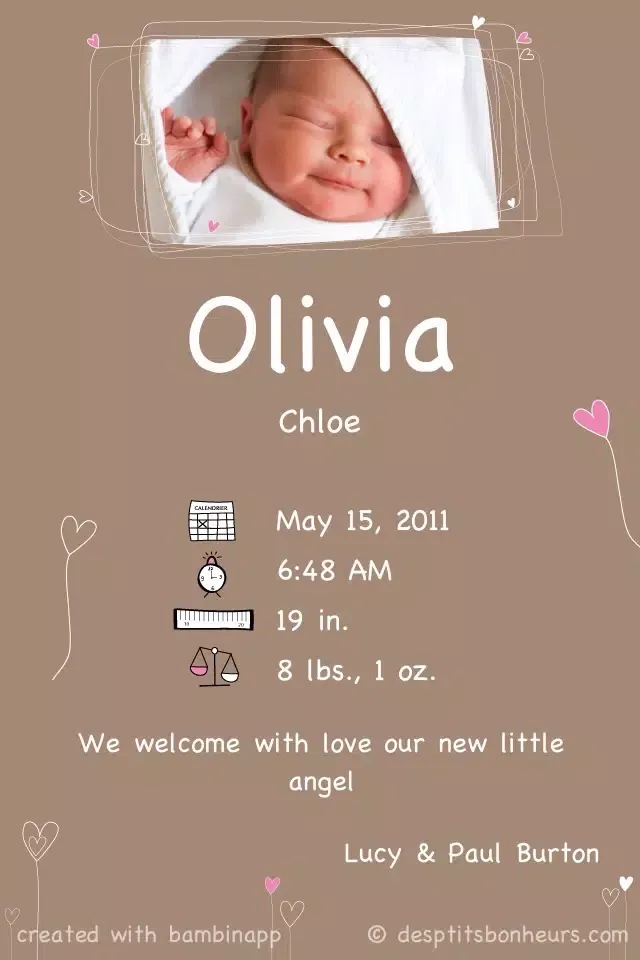 bambinapp - birth announcement Screenshots
