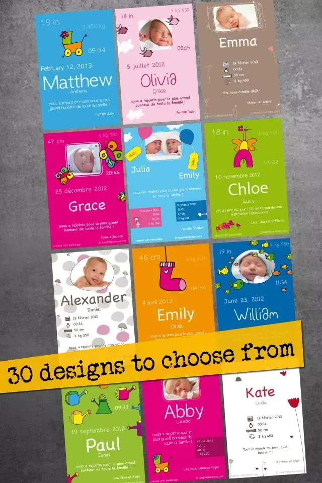 bambinapp - birth announcement Screenshots