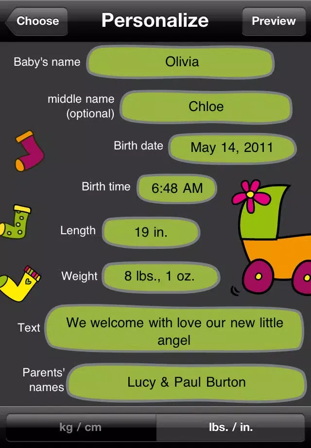 bambinapp - birth announcement Screenshots
