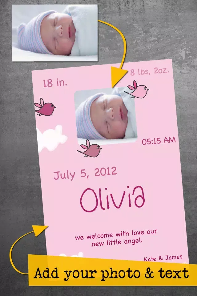 bambinapp - birth announcement Screenshots
