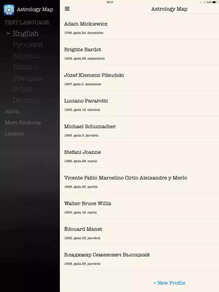 Astrology Map Lite iPad  Screenshots