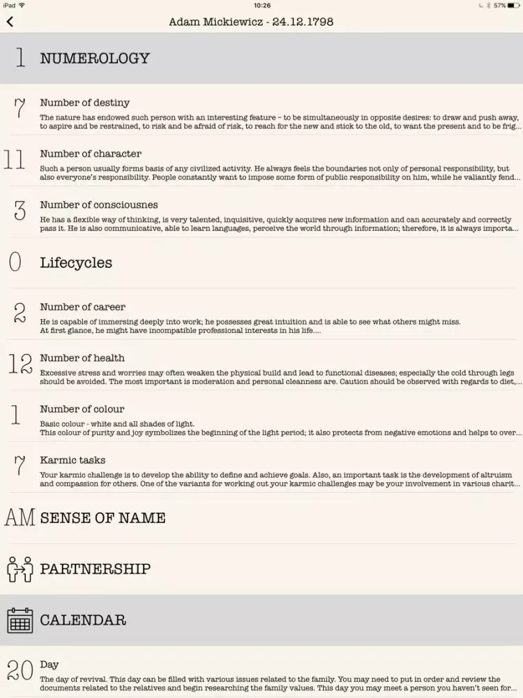 صور Numerology Map iPad 